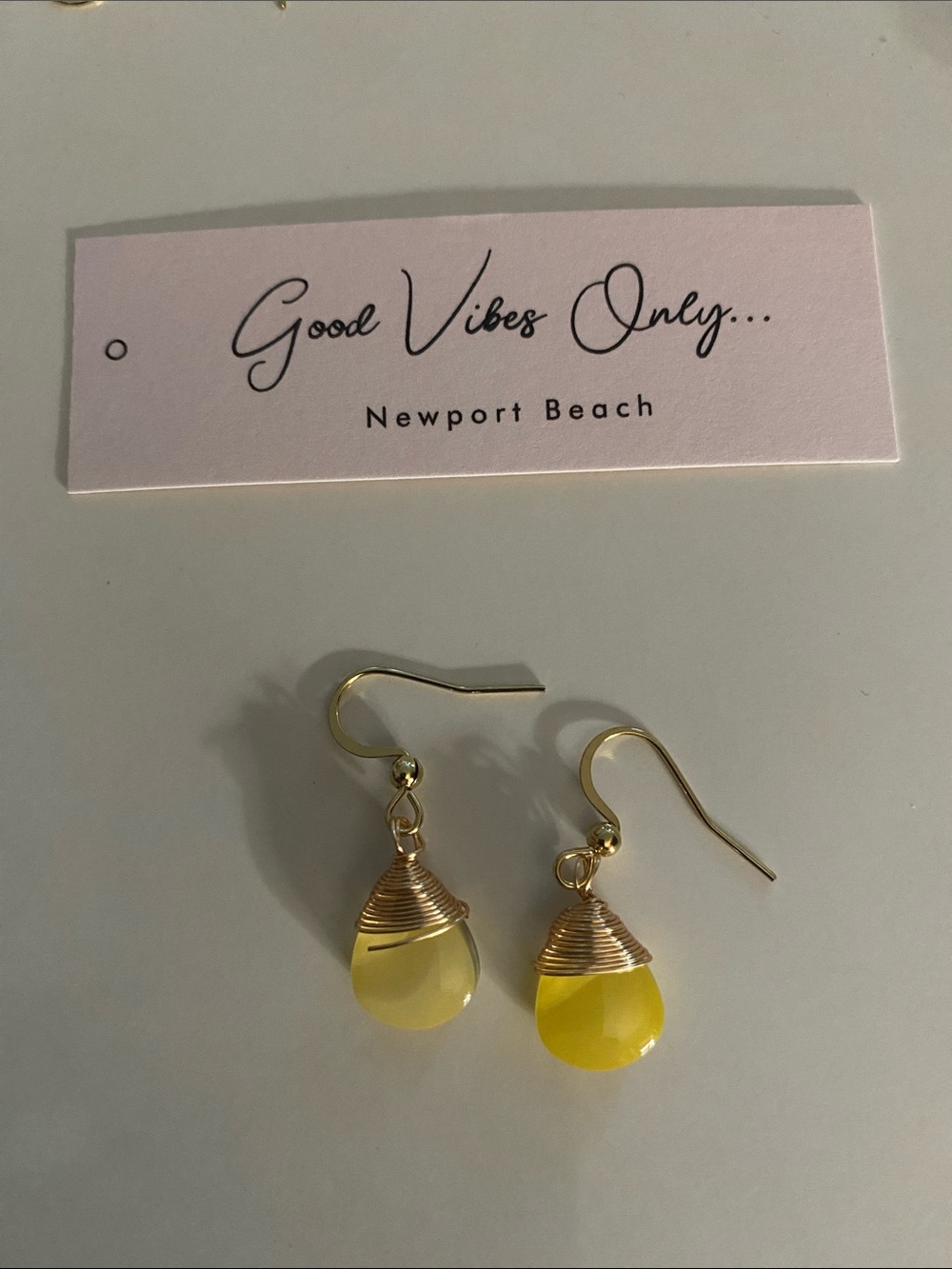 Newport Beach Gold & Yellow Teardrop Earrings